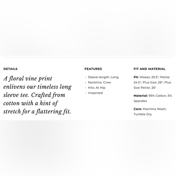 Talbots Long Sleeve Tee Burgundy floral vines Sz 2x - Picture 8 of 9